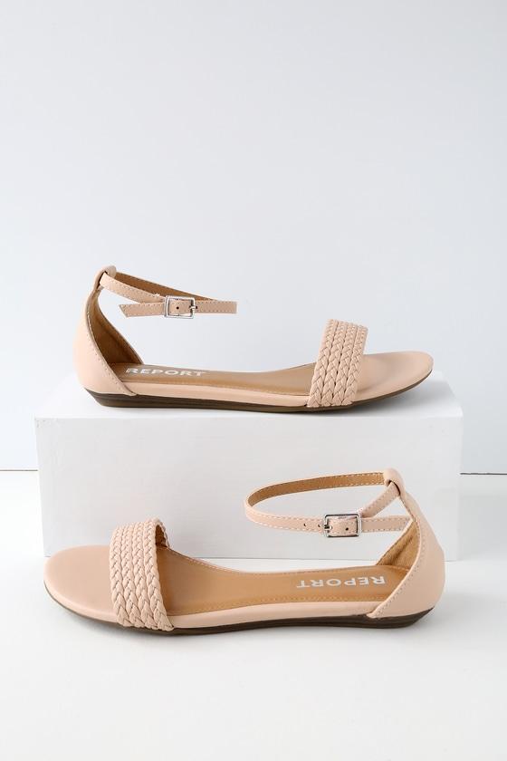 Report Leila Nude Ankle Strap Sandal Heels | Lulus