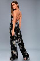 Shea Black Floral Print Jumpsuit | Lulus