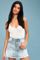 Sneak Peek Courtney Light Wash Denim Mini Skirt | Lulus