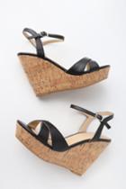 My Delicious Nixie Black Wedge Sandal Heels | Lulus