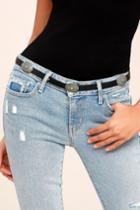 Lulus | Welcome To The West Gunmetal And Black Concho Belt | Vegan Friendly