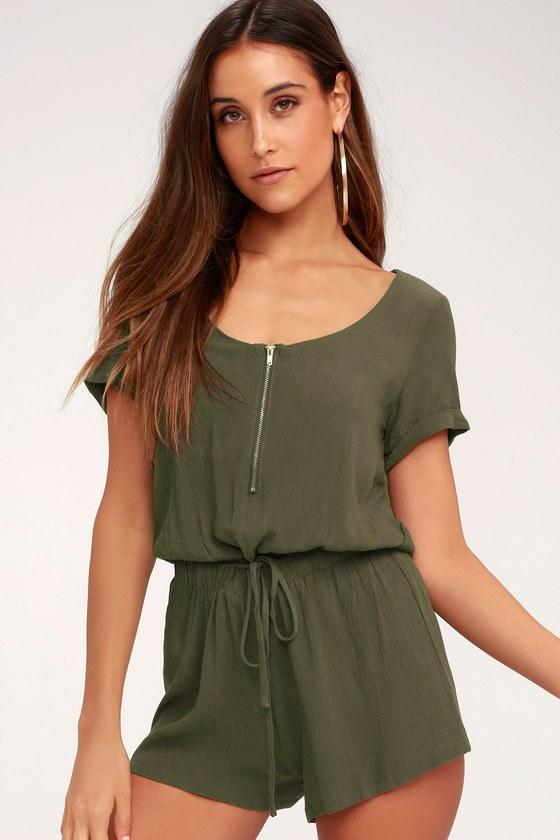 Kudos Olive Green Romper | Lulus