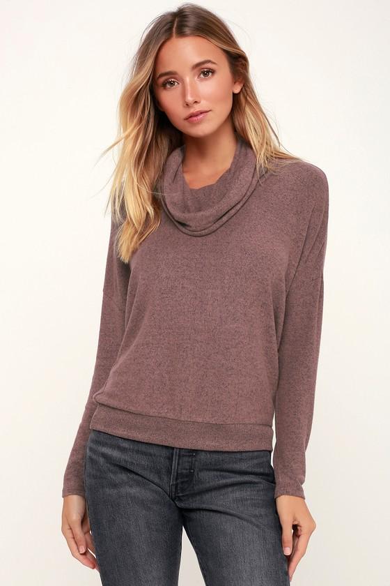 Z Supply The Marled Mauve Cowl Neck Sweater | Lulus