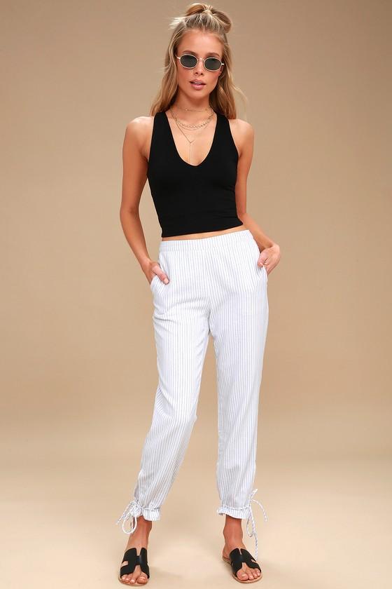 Tavik Tuscany Black And White Striped Pants | Lulus