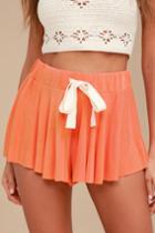 Free People Legs For Days Coral Pink Drawstring Shorts | Lulus