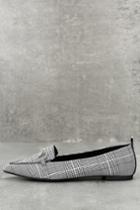 Lulus | Charlotte Black And White Plaid Loafers