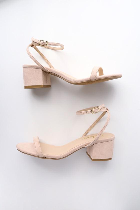Julie Nude Suede Ankle Strap Heels | Lulus