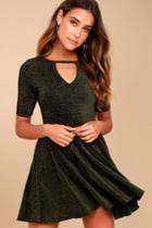 Others Follow After Hours Black And Gold Skater Dress | Lulus