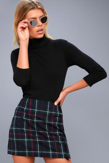 Bb Dakota | Graham Forest Green Plaid Mini Skirt | Size 0 | Lulus