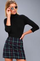 Bb Dakota | Graham Forest Green Plaid Mini Skirt | Size 0 | Lulus