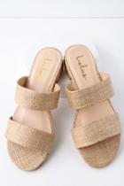 Decker Natural Woven Slide Sandal Heels | Lulus