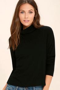 Project Social T Mia Black Long Sleeve Top