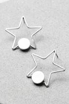 Lulus Pizzazz Silver Star Earrings