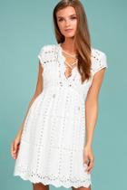 Love Stitch Here To Stay White Lace Dress
