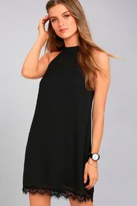 Lulus Bywater Black Lace Swing Dress