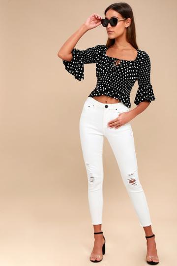 One X One Teaspoon Freebirds White Distressed High-waisted Skinny Jeans | Lulus
