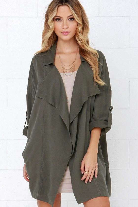 Lulus | Lucky Break Olive Oversized Jacket