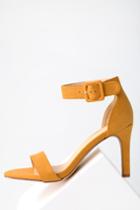 Olivia Jaymes Chandler Mustard Suede Ankle Strap Heels | Lulus