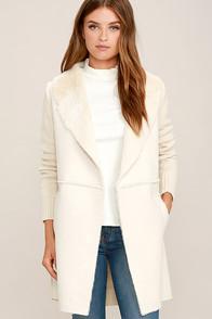 Love Stitch Fields Of Grain Beige Sherpa Coat
