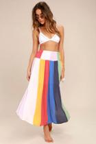 Banjara Put On A Show Lavender Striped Midi Skirt