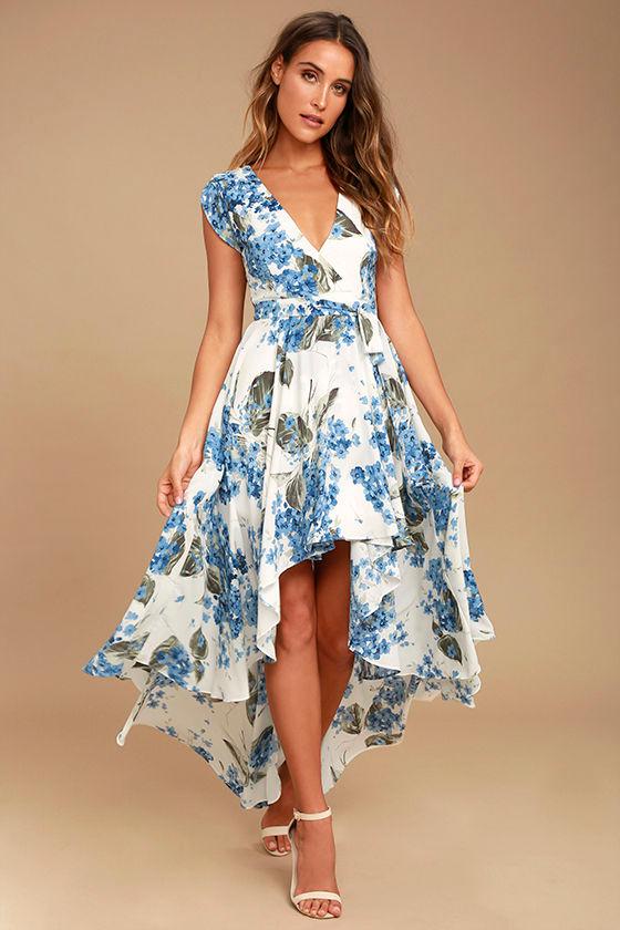 French Countryside White Floral Print High-low Dress | Lulus