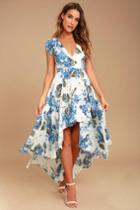 French Countryside White Floral Print High-low Dress | Lulus