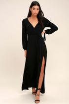Lulus Just The Thing Black Long Sleeve Maxi Dress