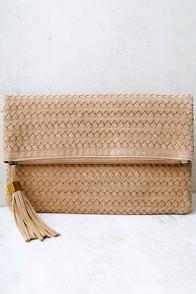 Lulus Leave It To Me Beige Clutch