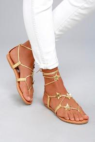 Steve Madden Jupiter Gold Lace-up Sandals