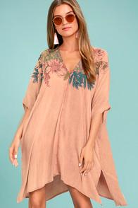 O'neill Tess Blush Pink Print Cover-up