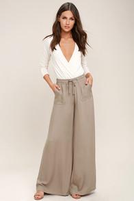 Jack By Bb Dakota Argan Khaki Wide-leg Pants