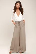 Jack By Bb Dakota Argan Khaki Wide-leg Pants