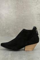 Qupid Misha Black Suede Ankle Booties