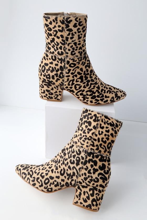 Matisse At Ease Leopard Pony Fur Mid-calf High Heel Boots | Lulus
