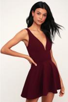 I Feel Good Burgundy Skort Dress | Lulus