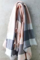 Lulus Cheering Section Blush Pink Plaid Scarf