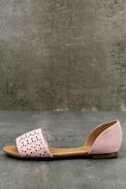 City Classified Voleta Dusty Pink Cutout Peep-toe Flats