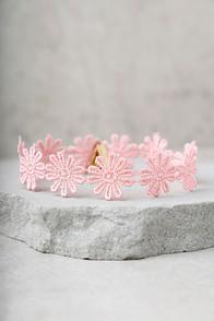 Lulus Wildflower Power Blush Pink Lace Choker Necklace
