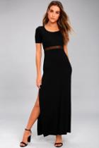 Lulus | Detail Oriented Black Maxi Dress | Size Medium
