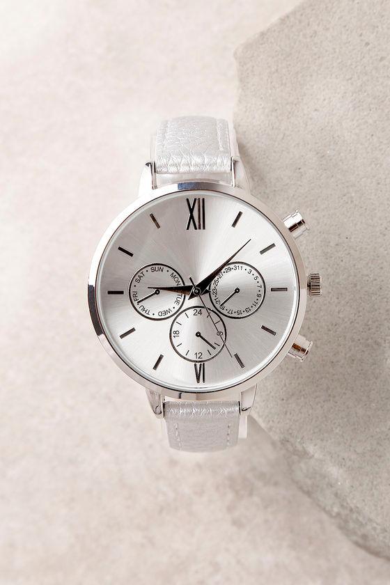 Lulus | Time To Go Silver Leather Watch