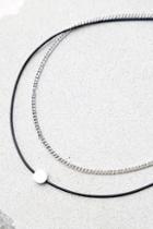 Lulus Bright Away Black And Silver Layered Choker Necklace