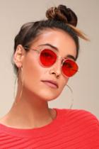 Be Yourself Gold And Red Sunglasses | Lulus