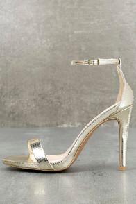 Qupid All-star Cast Champagne Ankle Strap Heels