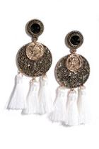 Lulu*s Marketplace Performance Bronze And Ivory Tassel Earrings