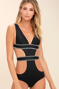 Ellejay Ellejay Amores Black And White One Piece Swimsuit