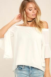 Dance & Marvel Soul Sisters White Off-the-shoulder Top