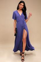 Much Obliged Royal Blue Wrap Maxi Dress | Lulus