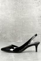Steve Madden Vera Black Patent Slingback Kitten Heels | Lulus