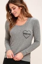Chaser Weekend Love Heather Grey Backless Sweater
