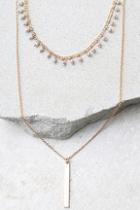 Lulus Boast The Most Gold And Grey Layered Choker Necklace